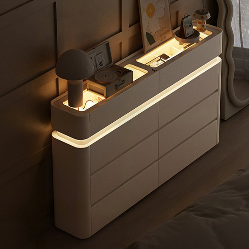 Buffet décoratif moderne en bois manufacturé beige, 55.12
