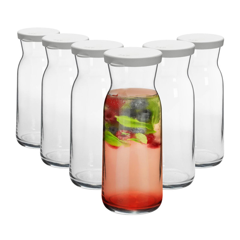 Argon Tableware - Brocca Glass Carafes with Silicone Lids - 700ml - Clear
