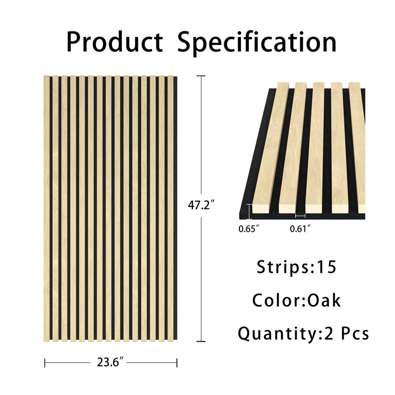  Panneaux muraux décoratifs 3D, H 47,2 po x l 23,6 po, Bois naturel