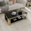 Table basse de 48 po de largeur avec plateau en verre trempé noir Woker Furniture