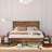 Starnisha Queen Size Bed Frame with 4 Storage Drawers, Rustic Brown Wood and Metal Platform Bed with Underbed Drawers, Industrial Farmhouse Queen Storage Bedframe, No Box Spring Needed-866920245