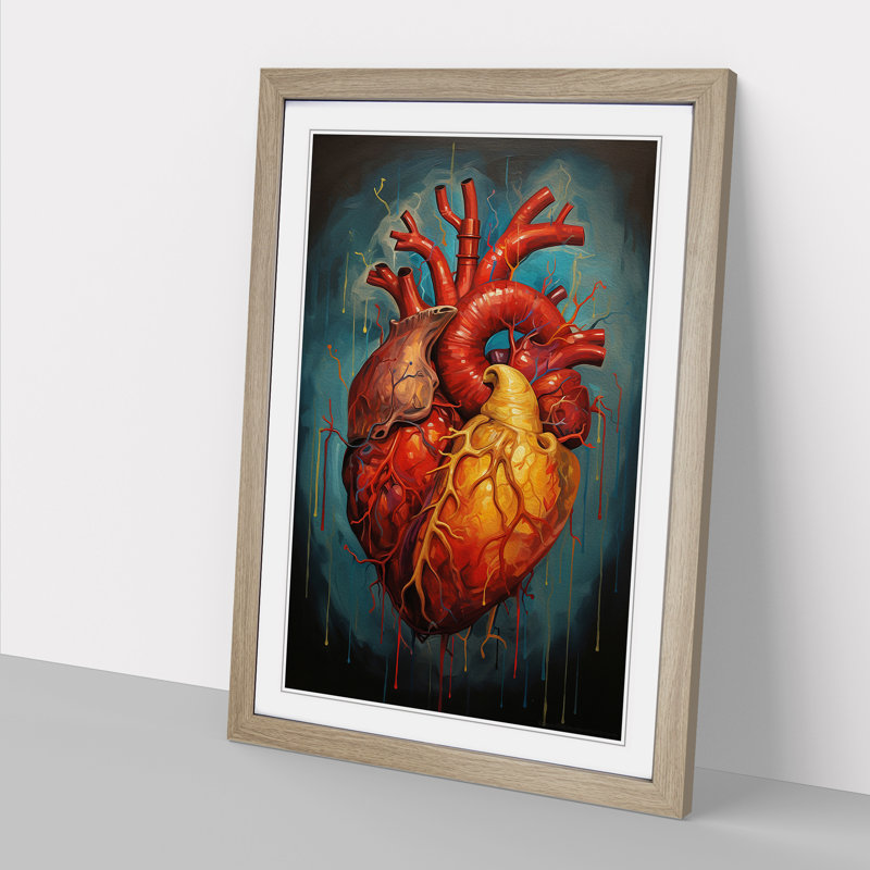 Anatomical Heart Expressionism - Framed Print