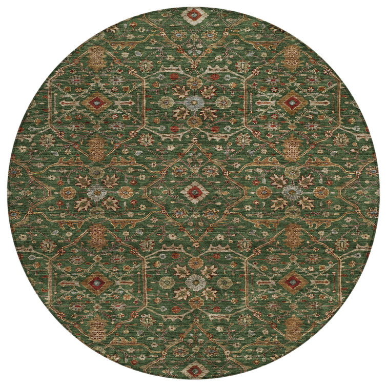 Machine Washable Indoor/Outdoor Chantille ACN1130 Emerald Rug