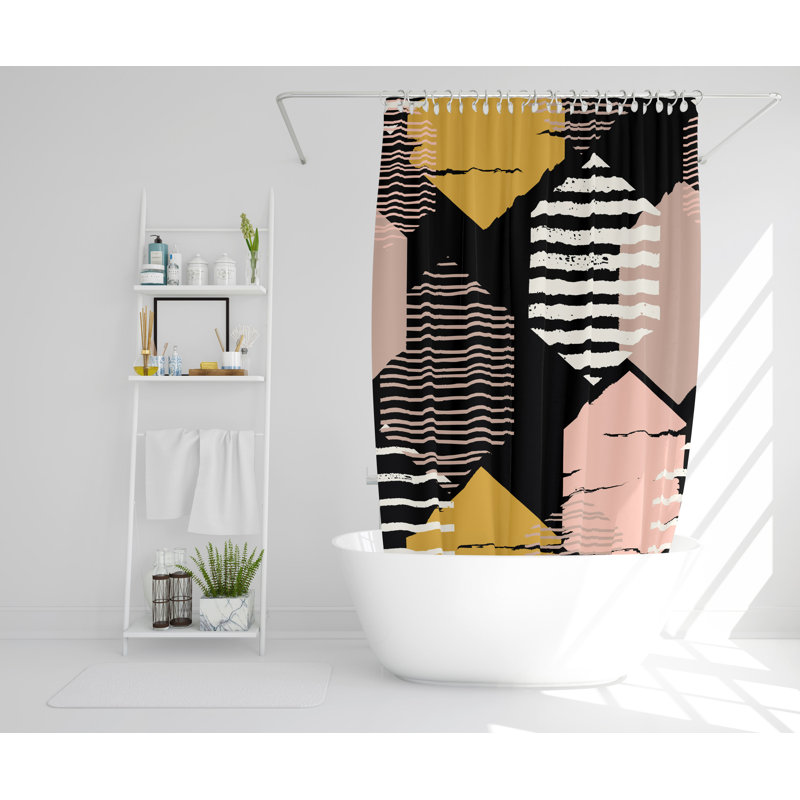 Welke 2 Piece Polyester Shower Curtain Set, 168cm H x 168cm W