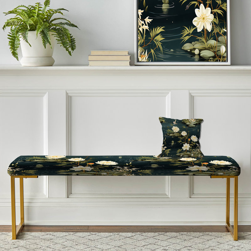 Banc rembourré doré Tranquil Zen Oasis