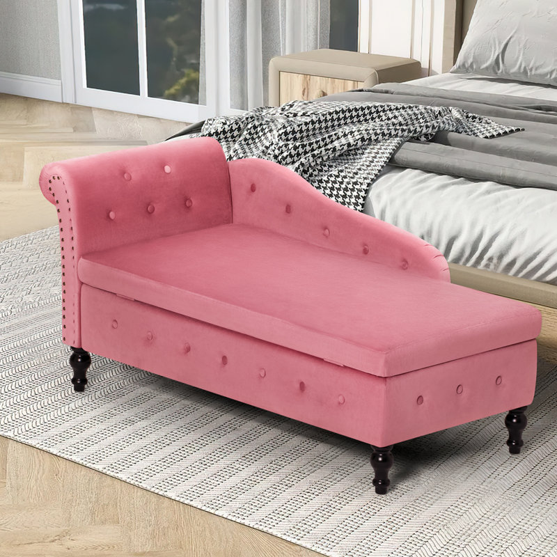 Chaise longue rembourrée Hayliegh, Rose
