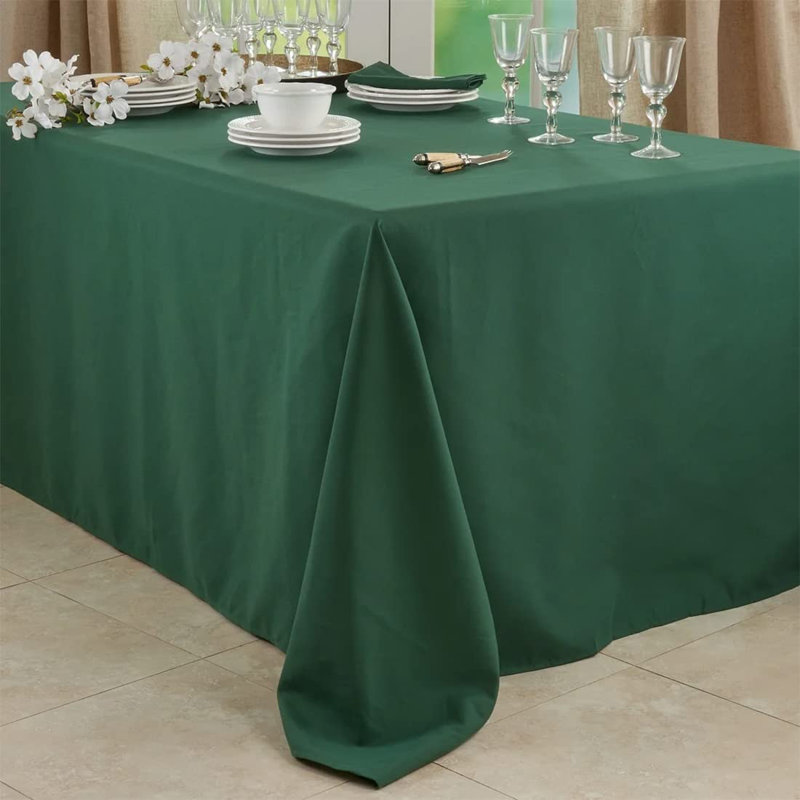 Daisylynn Rectangular Polyester Tablecloth, 108" L x 90" W, Jasper Green