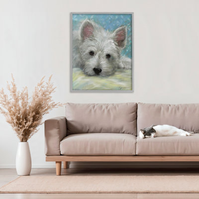 Lazy Day White Terrier, estampe numérique, conception de Mary Sparrow
