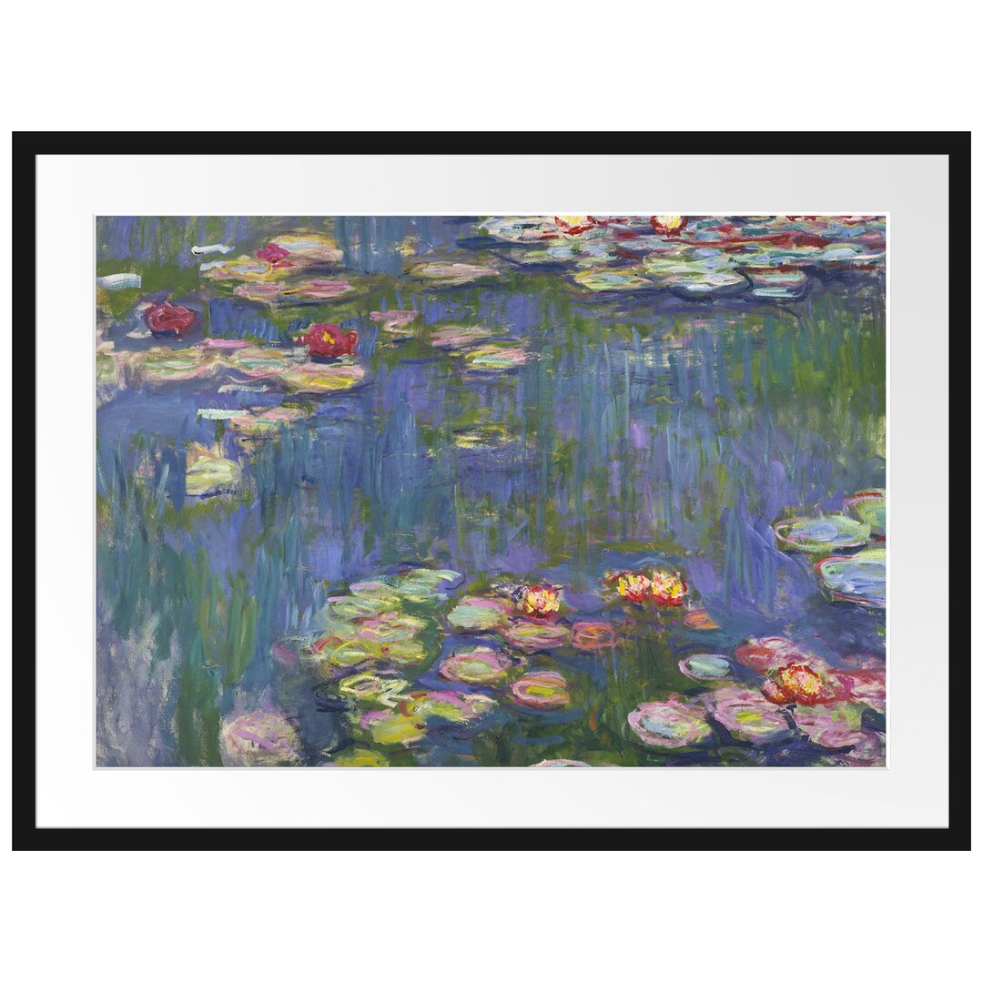 Gerahmtes Leinwandbild Water Lilies V von Claude Monet