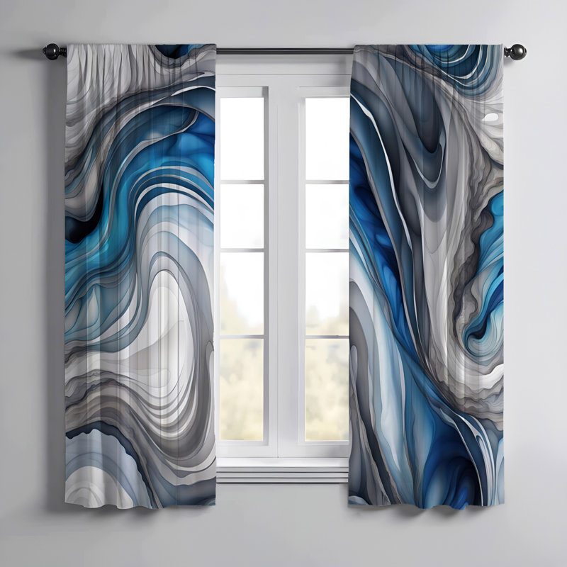 Paire de rideaux semi-transparents en polyester Efsun, L 40 po x L 82 po