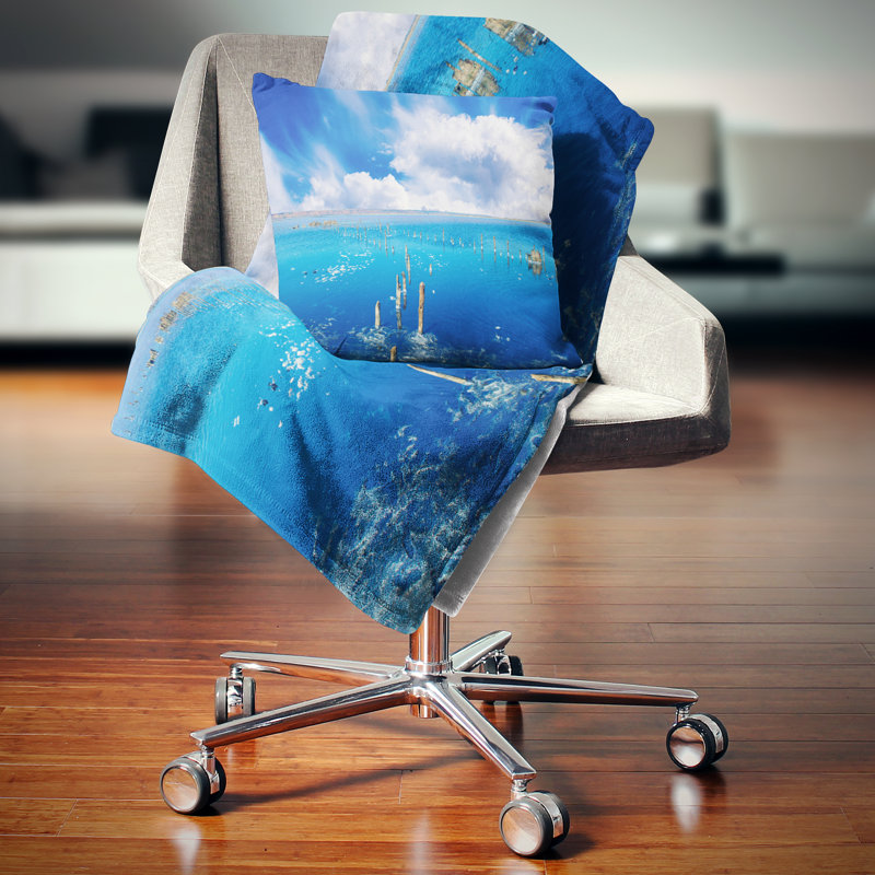 Coussin seascape magnifique salk, 18 po x 18 po, Coussin décoratif