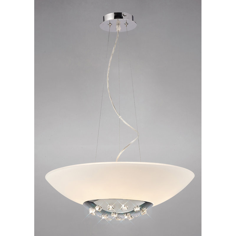6 - Light Bowl Pendant, Polished Chrome