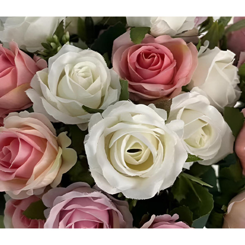 Arrangement de roses, Blanc / rouge / mauve