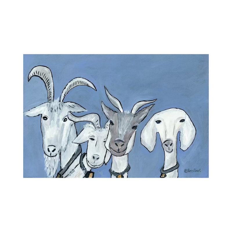 Goats by Roey Ebert - Painting on Canvas, Wrapped Canvas, 66.04cm H x 101.6cm W x 1.91cm D