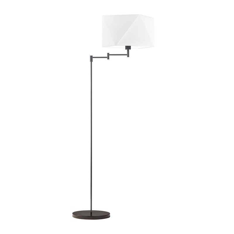 Glasper 163cm Swing Arm Floor Lamp, Black, White
