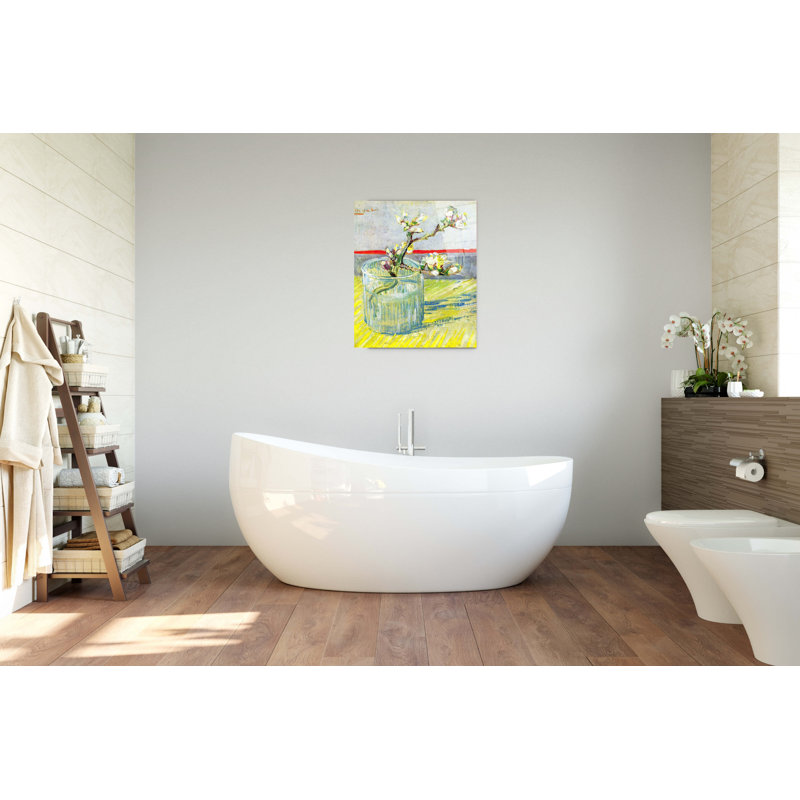 Almond Blossom branch By Van Gogh Vincent 80cm H X 60cm W CrystalArt Material Acrylic Glass Effect, Frameless Panel Lightweight Ready to Hang