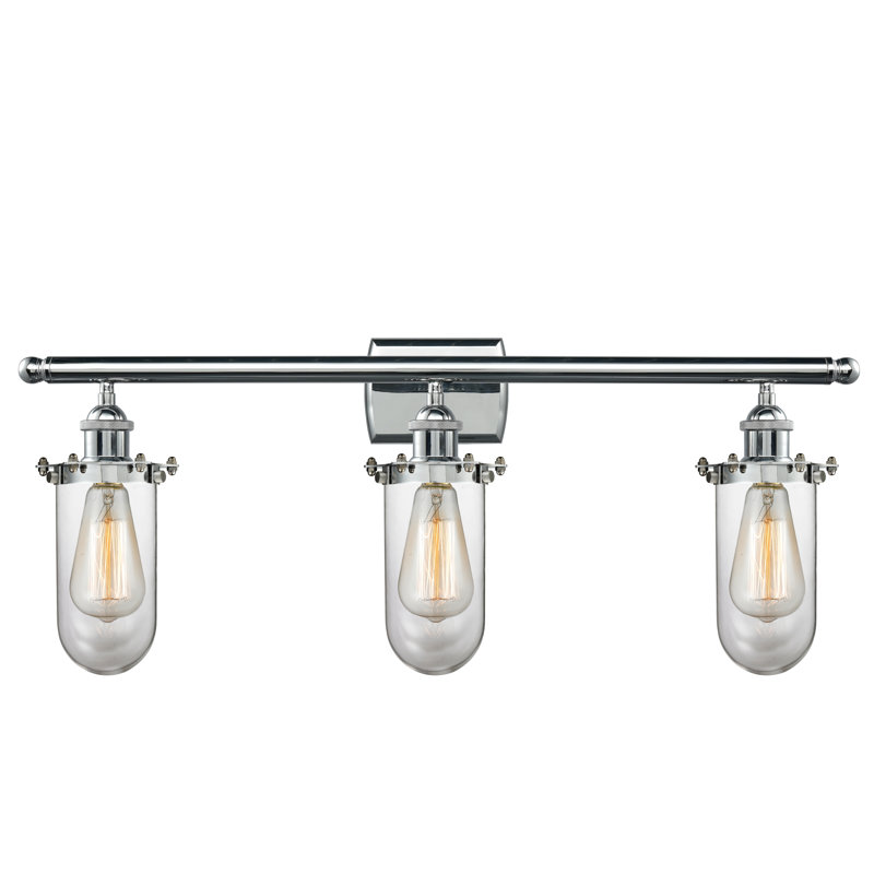 Éclairage pour meuble-lavabo à intensité variable Calixta, Chrome poli, Transparent