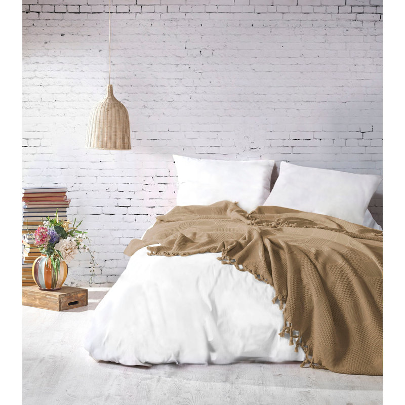 Couvre-lit / couvre-lit 100% coton Amaker, Moutarde