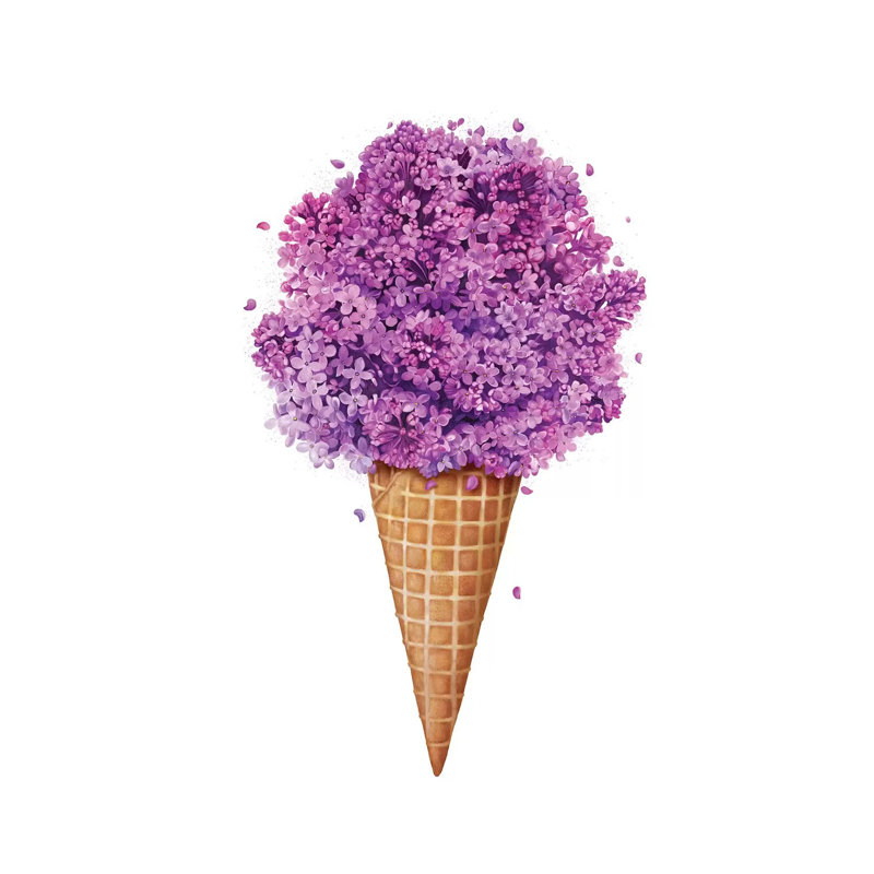 Ice Cream With Lilac by Valeriya Korenkova - Wrapped Canvas Painting, 66.04 cm H x 45.72 cm W