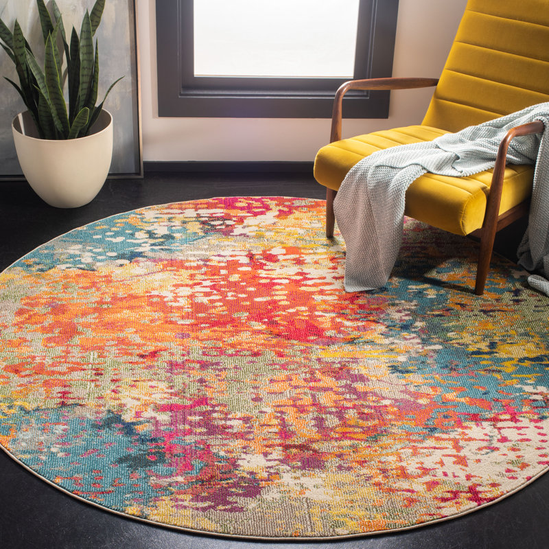 Minogue Abstract Area Rug, Round 91 cm