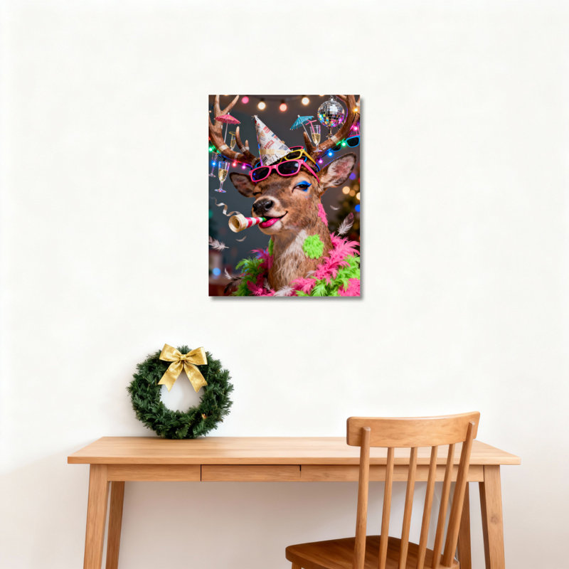 Art mural sur toile, fête des cerfs, H 36 po x l 24 po