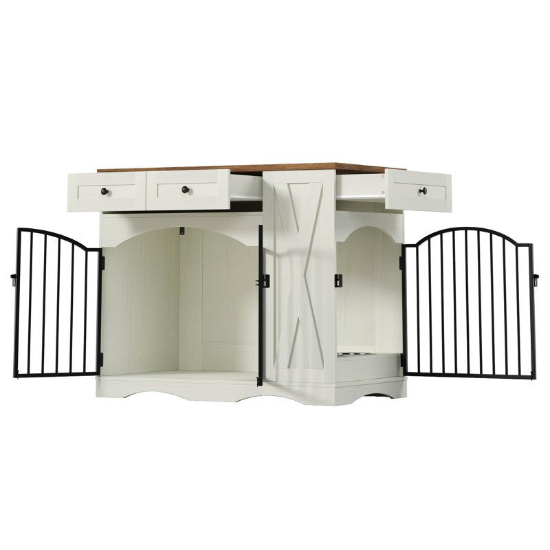 Meuble pour chien 43,3 po Farmhouse, Beige/brun