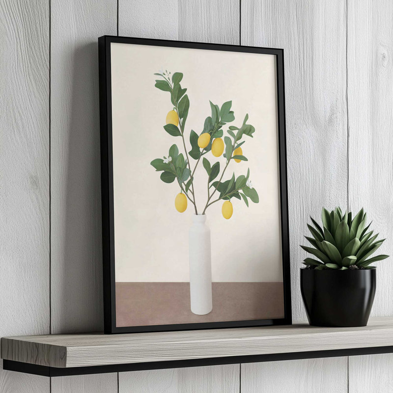 «Lemon Branches II» par Garima Dhawan, reproduction d'art sur toile, Tanné, H 32 po x l 24 po