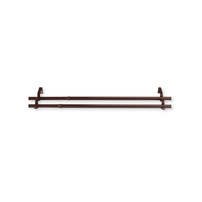 Rallonges de tringle à rideaux en acier 13/16 po Norine, Cacao, 48 po à 84 po