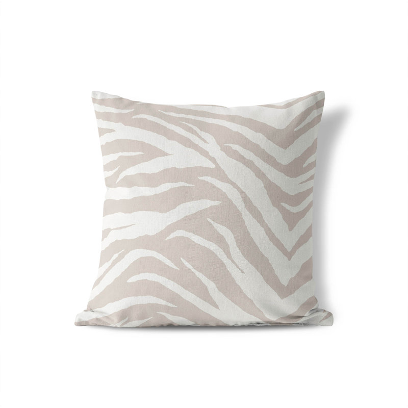 Coussin Zebra, H 16 po x l 16 po, Taupe