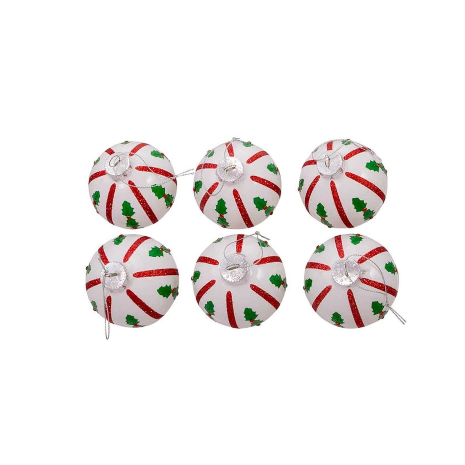 Holly Leaf Glass Ball Ornament