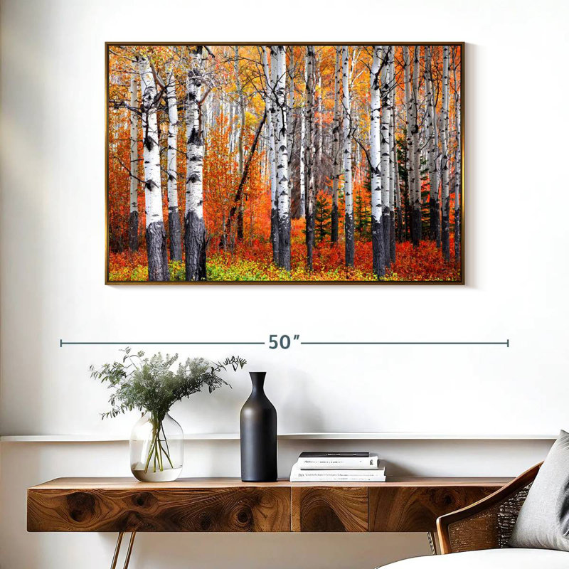 Forêt de trembles de Banff, Cadre flottant doré, 40 po x 27 po