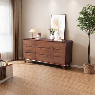 Commode d'appoint moderne en bois d'hévéa