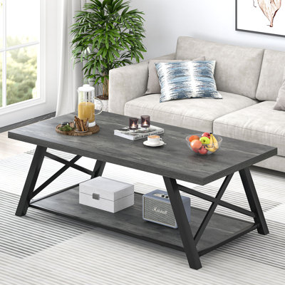 Table basse 47 "avec tablette de rangement Hulstein, gris