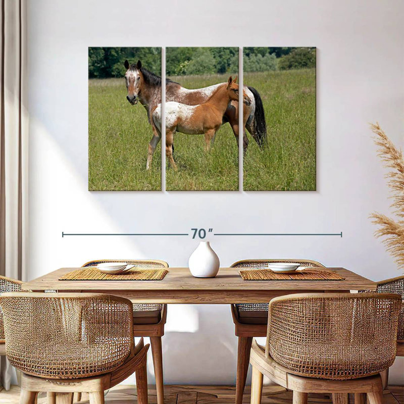 Bramalo Appaloosa, cheval et poulain, H 36 po x l 57 po