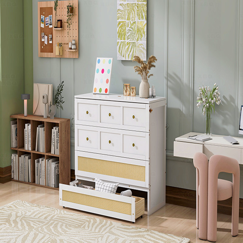Full Murphy Bed, With Large Drawers, White