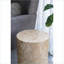 Tabouret d'appoint, finition cylindrique dorée et noire de 14 po x 14 po x 18 po pour le vestibule de salon | Or | Panneau de fibres à densité moyenne; Capiz