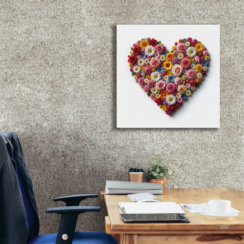 «Flower Heart» par Rey Klimt, art mural sur toile