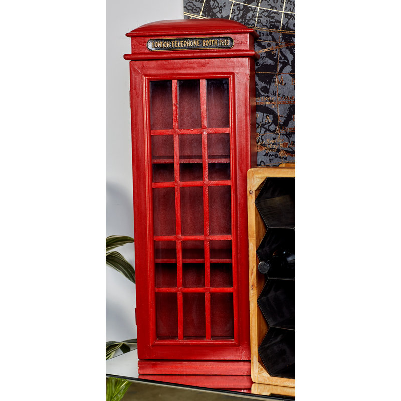 Laice Wooden Vintage London Booth 3 Shelf Telephone Room Storage Unit