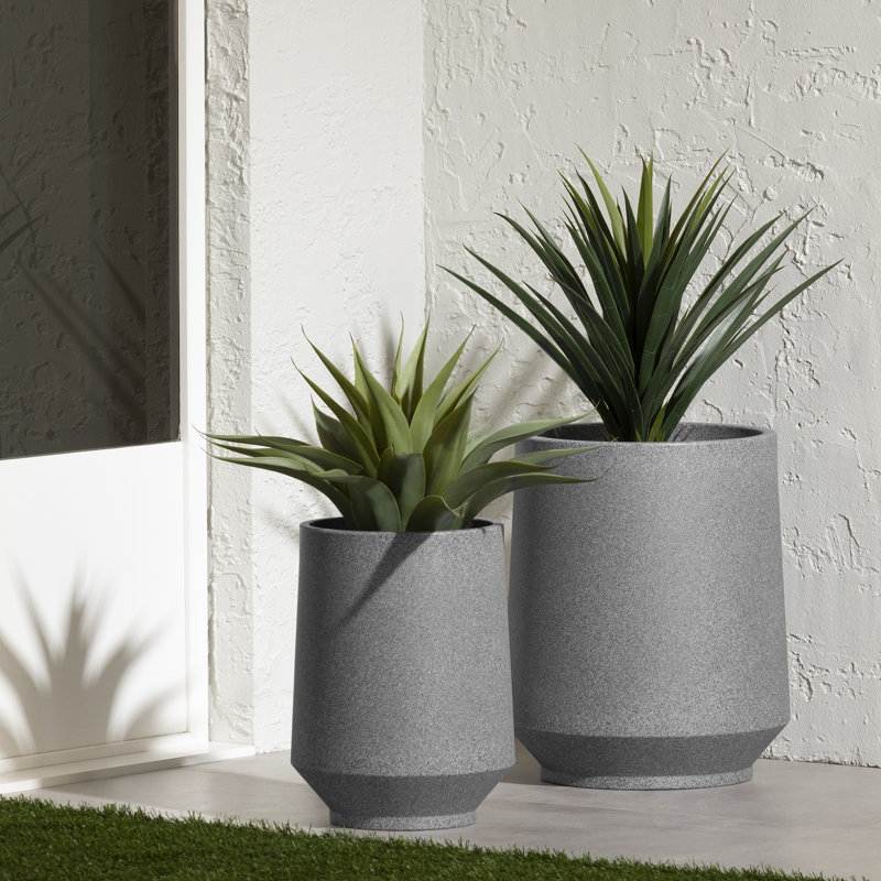 Gray Polyethylene Outdoor/Indoor Planter Set