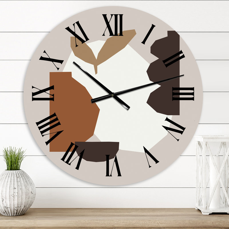 Oversized Minimal Elementary Organic and Geometric Compositions I Wall Clock, Small