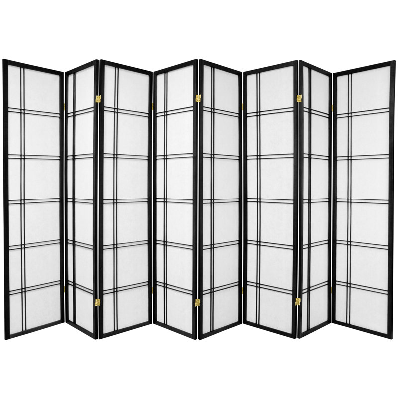 Cloison pliante en papier de riz de 58,75 po Keitez, 8, 6 pi, Noir