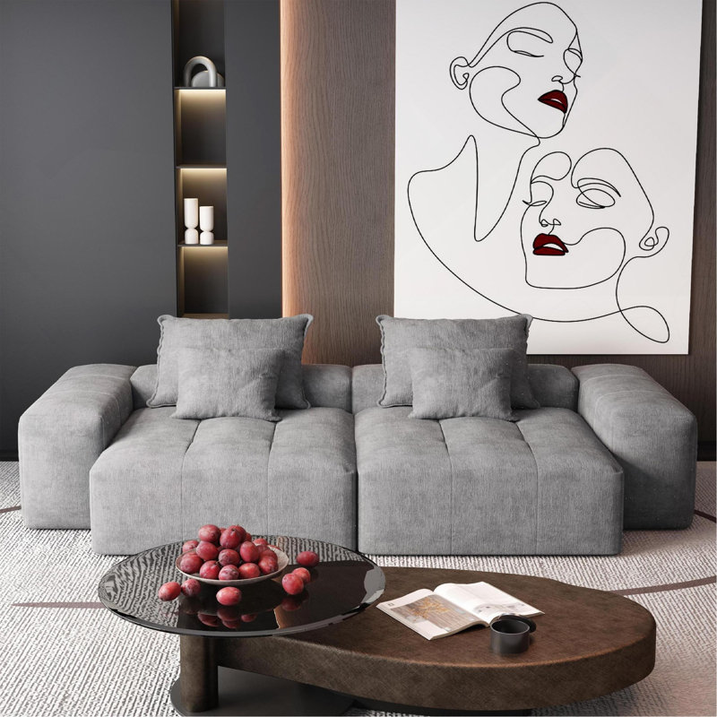 Canapé modulaire surdimensionné moderne avec 2 chaises longues et 2 accoudoirs