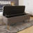 Derryberry Ottoman Storage Bench. Grey Button Tufted Linen Fabric Upholstered. 2 Leg Options Included.