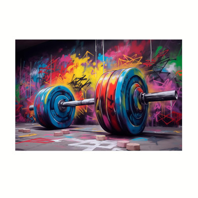 Décoration murale art gymnase haltérophile, art de rue Graffiti