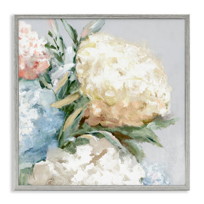  Close Up Hydrangea Blossom Grey Framed Giclee Art by Alex Black
