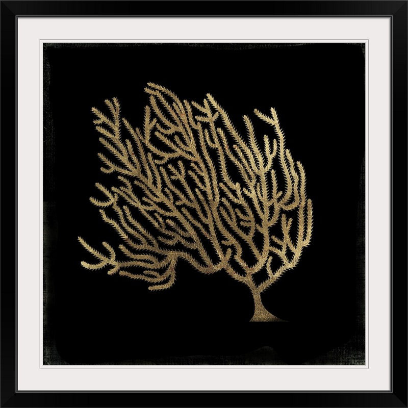 « corail ii », impression, Cadre noir, H 20" x l 20" x P 1"