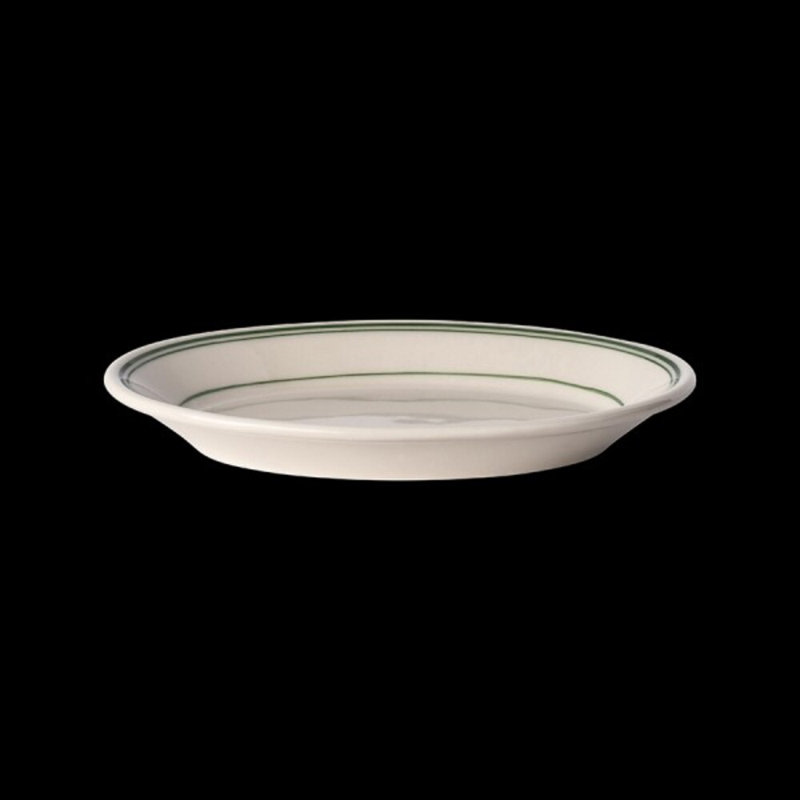 Plateau ovale à bord roulé bande verte Bande verte, H 7,25 po x L 10,5 po x l 7,25 po