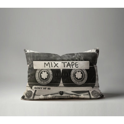 Cassette Tape Faux Linen Lumber Pillow
