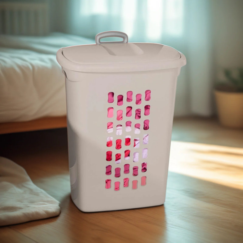 Ultra Wheeled Laundry Hamper With Retractable Handle And Flip-Top Lid - Portable Rolling Clothes Basket For Home, Apartment, And Dorm