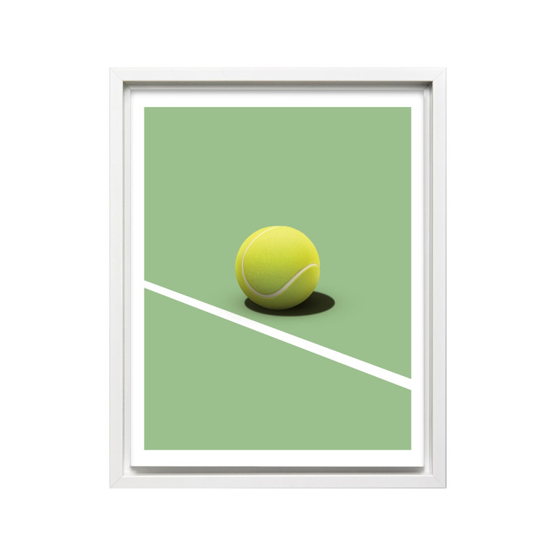 Court de tennis vert, 18"H x 24"W, Canvas, White Framed